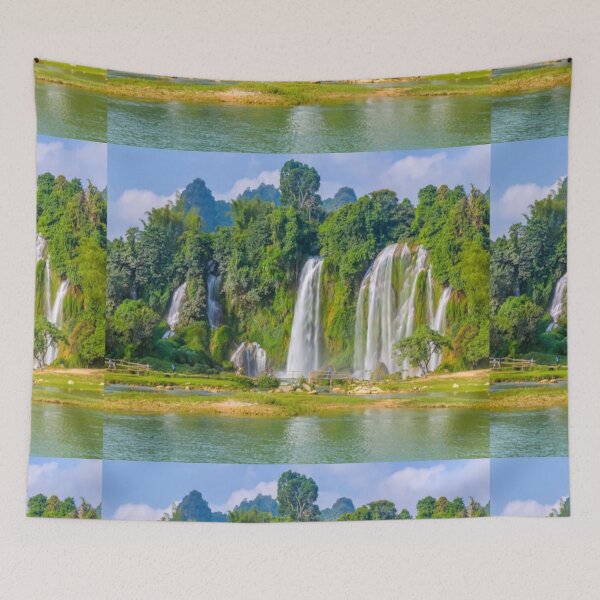 Item preview,  Beautiful green landscape with green trees and mountain art designed and sold by BEAUTY ⭐⭐⭐⭐⭐.