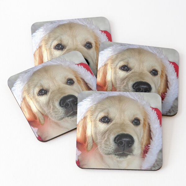 Item preview, Christmas Santa golden retriever puppy designed and sold by Fluffycat2020.