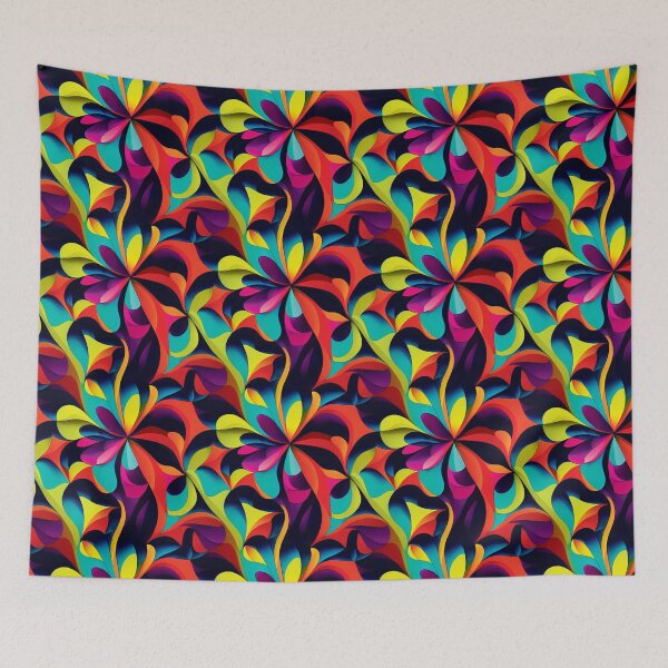 Item preview, Colorful Psychedelic Retro Floral Dream designed and sold by Aexlotyl.