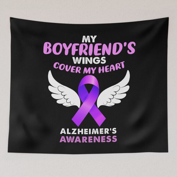Item preview, My Boyfriends Wings Cover My Heart Alzheimers Awareness Day Gift designed and sold by TMelonShop.