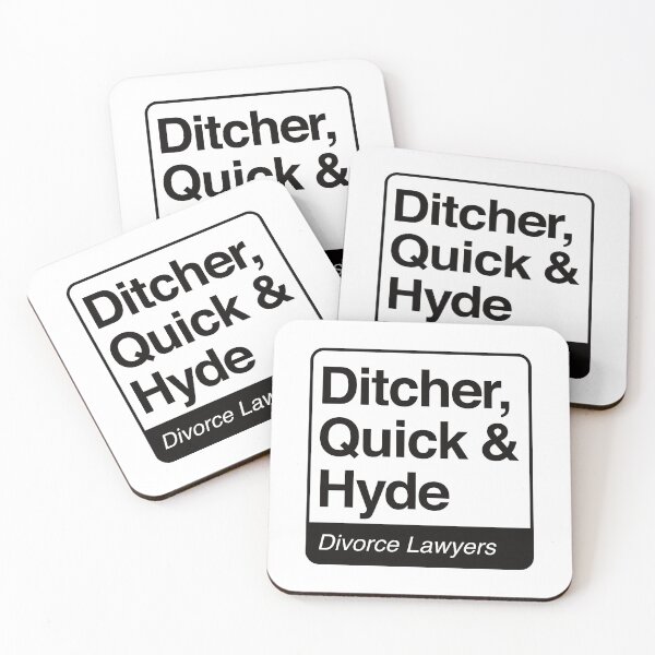 Item preview, Ditcher, Quick & Hyde - Divorce Lawyers - black print for light items designed and sold by robimerch.