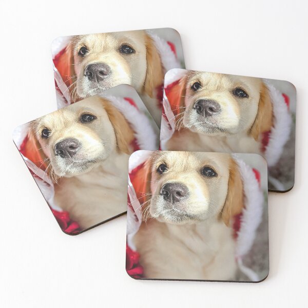 Item preview, Christmas Santa golden retriever puppy designed and sold by Fluffycat2020.
