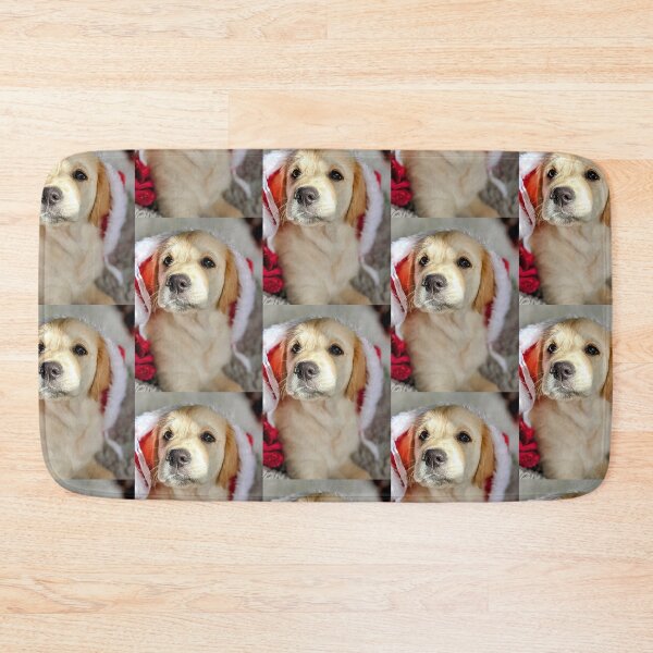 Item preview, Christmas Santa golden retriever puppy designed and sold by Fluffycat2020.