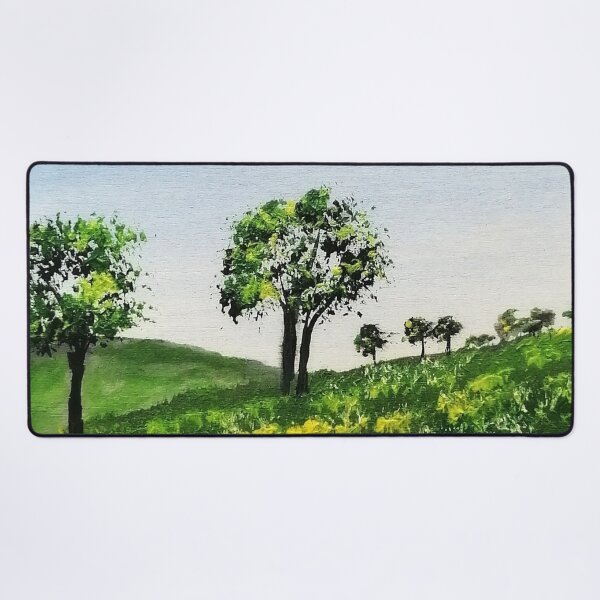 Item preview, Landscape painting on wood, meadows and trees designed and sold by Anke Franikowski.