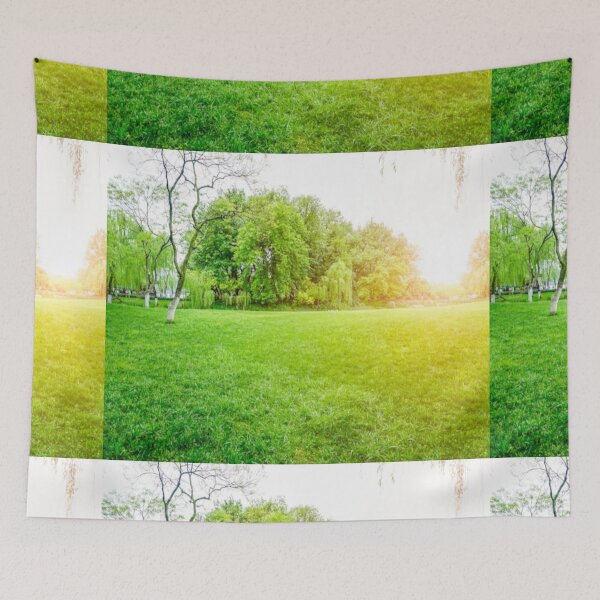 Item preview, Beautiful green landscape with green trees and mountain art designed and sold by BEAUTY ⭐⭐⭐⭐⭐.