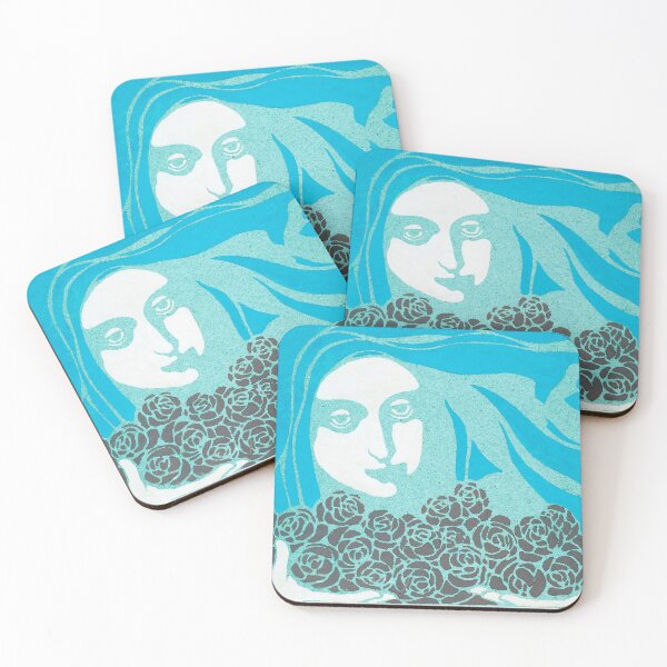 Item preview, Girl in Blue/ Woman’s Head with Roses Kolo Moser designed and sold by dusie.