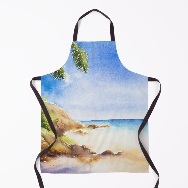 Item preview, Hand-drawn Watercolor Magic Island Beach designed and sold by hatimelhag.