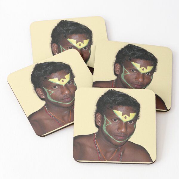 Item preview, Preparing for Kathkali dancing, Kerala India designed and sold by indiafrankk.