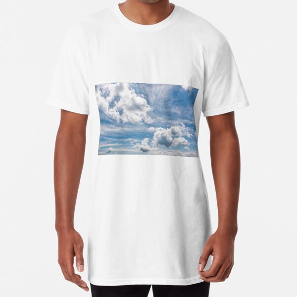 cloudy dynamic formation on a blue summer sky Long T-Shirt