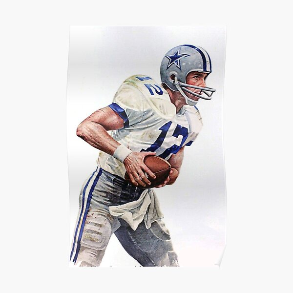 ROGER STAUBACH CUSTOM DALLAS COWBOYS WHITE JERSEY CAPTAIN COMEBACK