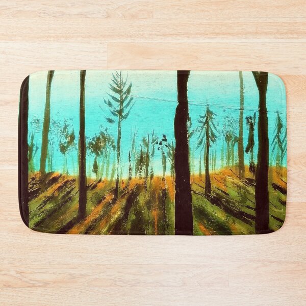 Item preview, Barren forest and yet so bright, forest painted on wood - landscape painting designed and sold by Anke Franikowski.