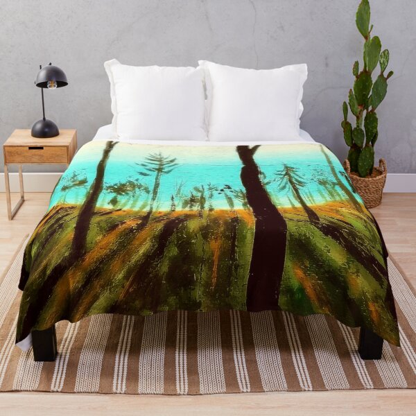 Item preview, Barren forest and yet so bright, forest painted on wood - landscape painting designed and sold by Anke Franikowski.