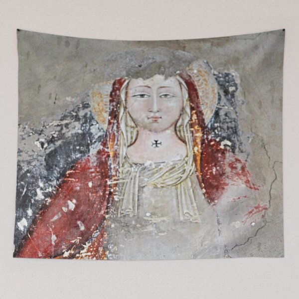 Item preview, Madonna Virgin Mary Medieval Mural Painting Narni Italy designed and sold by Anna Lemos.