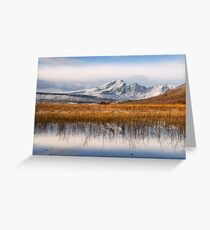 Blaven, Reeds and Snow. Isle of Skye. Scotland. Greeting Card