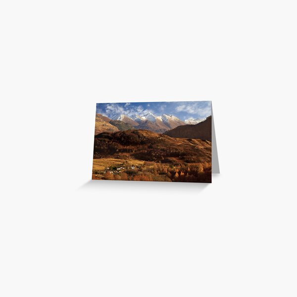 The Five Sisters of Kintail Snow Scene Sotland Greeting Card