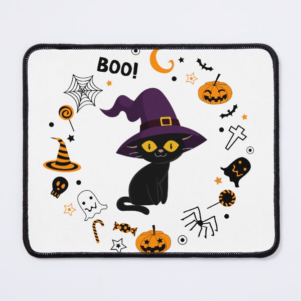 Item preview, A very smiling yellow-eyed witch cat designed and sold by The-Blue-Feline.