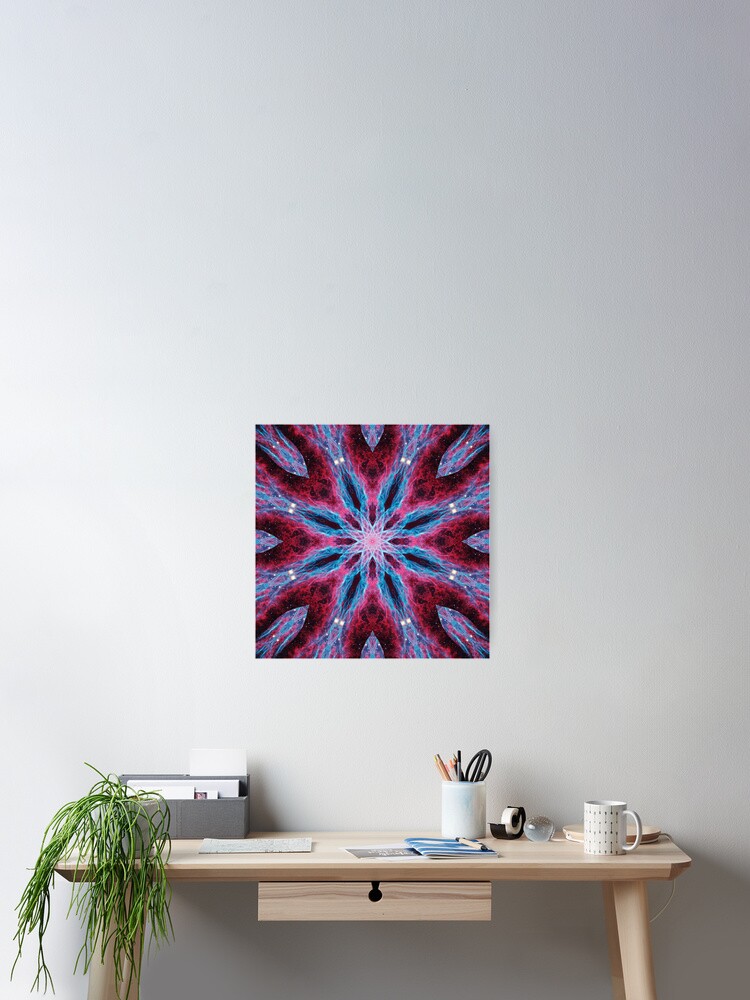Thumbnail 2 of 3, Poster, Cosmic Lightning Mandala designed and sold by sourcecreation.