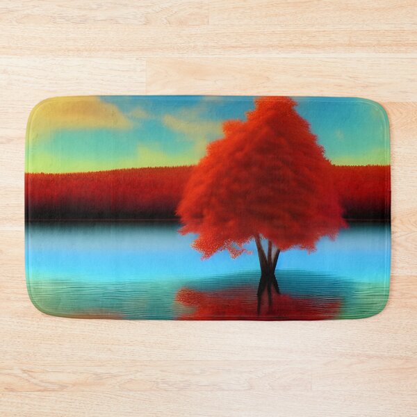 Item preview, Fire Tree Over Lake in Autumn Colourful Pencil Sketch, Ai Generated Art  designed and sold by ACC .