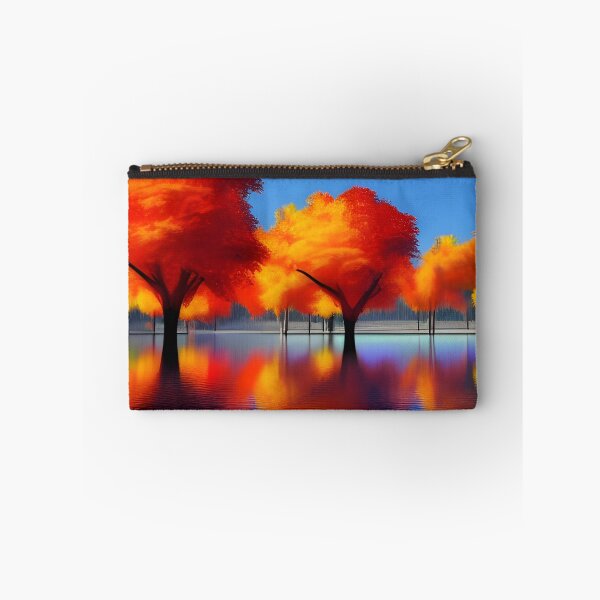 Item preview, Fiery Autumn Trees and Lake Colourful Pencil Sketch, Ai Generated Art  designed and sold by ACC .