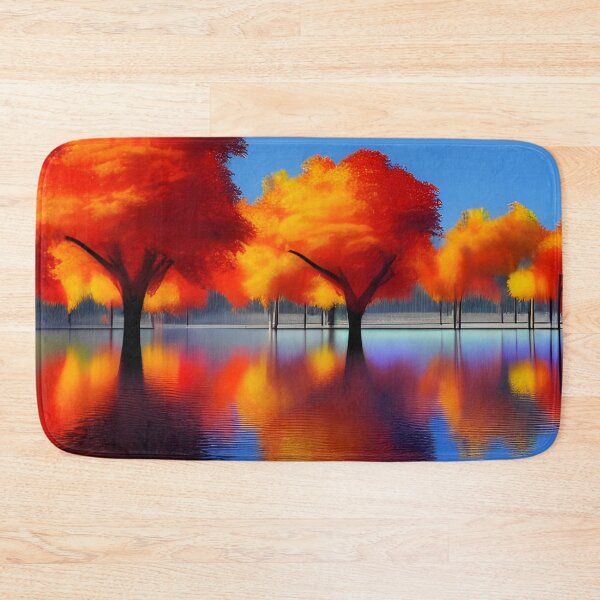 Item preview, Fiery Autumn Trees and Lake Colourful Pencil Sketch, Ai Generated Art  designed and sold by ACC .