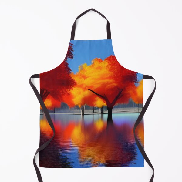 Item preview, Fiery Autumn Trees and Lake Colourful Pencil Sketch, Ai Generated Art  designed and sold by ACC .