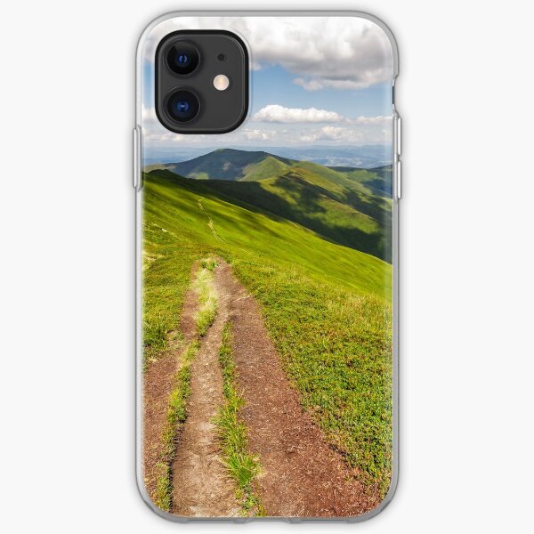 path through the mountain ridge in summer iPhone Soft Case