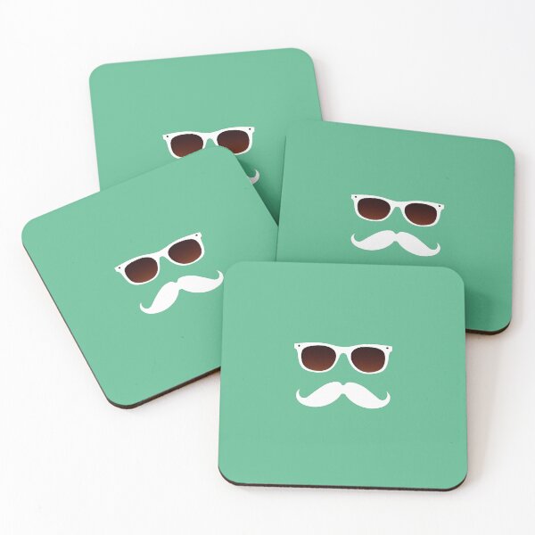 Item preview, White with Brown Glasses and Mustache on Transparent Background designed and sold by sAInne22.