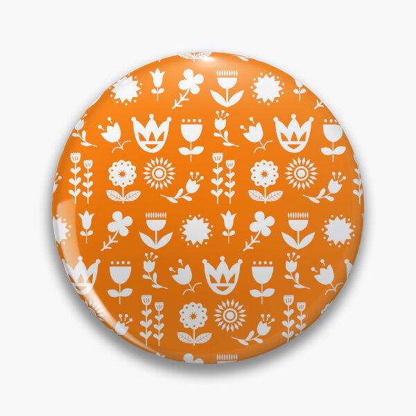 Item preview, Flower Silhouette - Orange and White pattern designed and sold by LaBelleMaison.