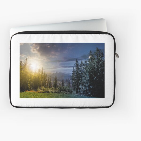 Spruce forest in High Tatras time concept Laptop Sleeve
