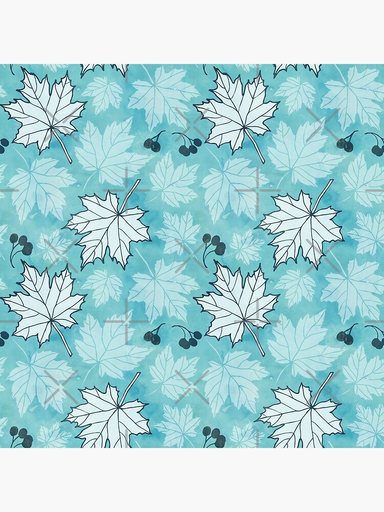 Autumn leaves in turquoise and white by adenaJ