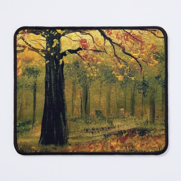 Item preview, landscape painting, autumn in the forest and an old tree painted on wood, designed and sold by Anke Franikowski.