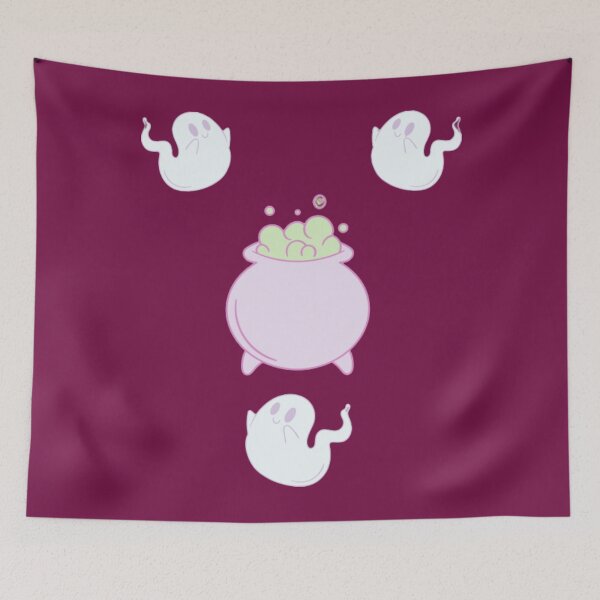 Item preview, Cauldron bubble and ghosts designed and sold by Benlaniboutique.