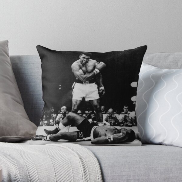 Muhammad Ali Knocks Out Sonny Liston Throw Pillow