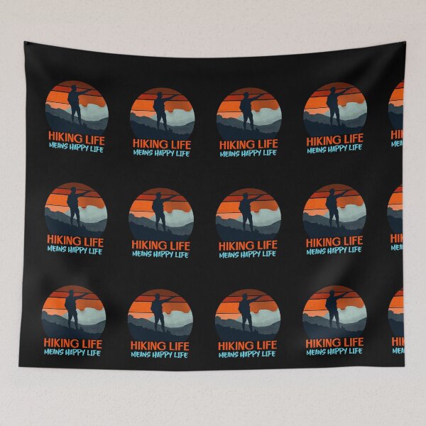 Item preview, HIKING LIFE MEANS HAPPY LIFE designed and sold by MJ96-PRO.
