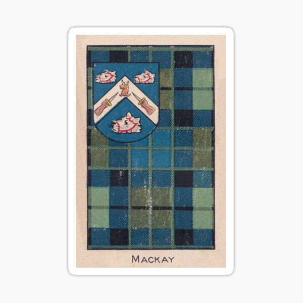 Item preview, Mackay Scottish Clan Vintage Coat of Arms and Tartan designed and sold by BagTown Clans.