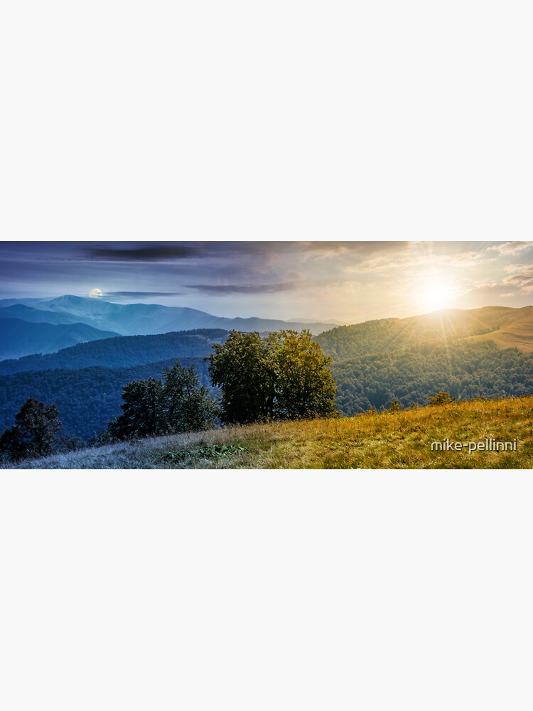 Thumbnail 3 of 3, Sticker, beautiful Carpathian panorama time concept designed and sold by mike-pellinni.