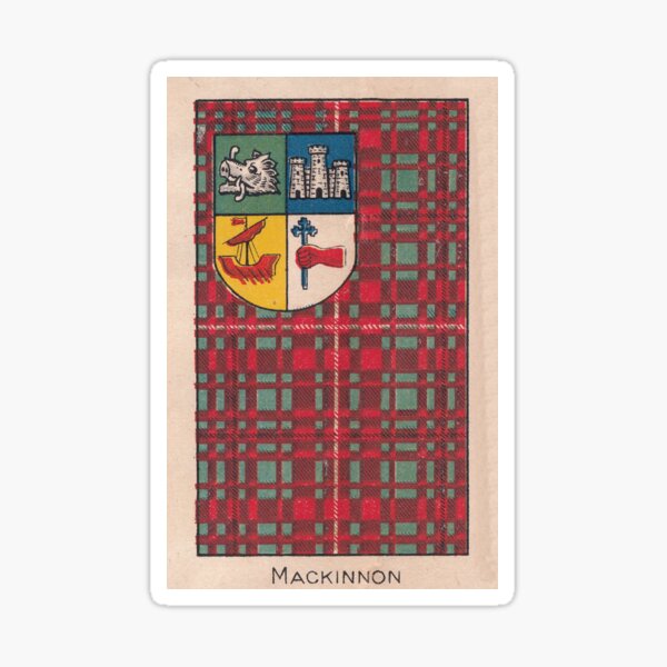 "Mackinnon Scottish Clan Vintage Coat of Arms and Tartan" Sticker for