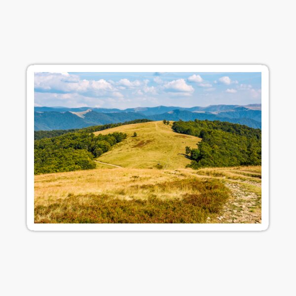 landscape with alpine meadow and mountain ridge Sticker