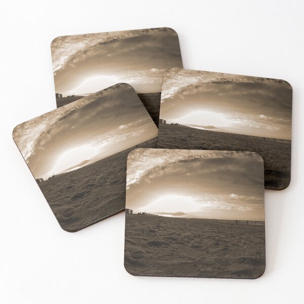 Item preview, autmunal sunset on beach in sepia designed and sold by FotoMahieu.