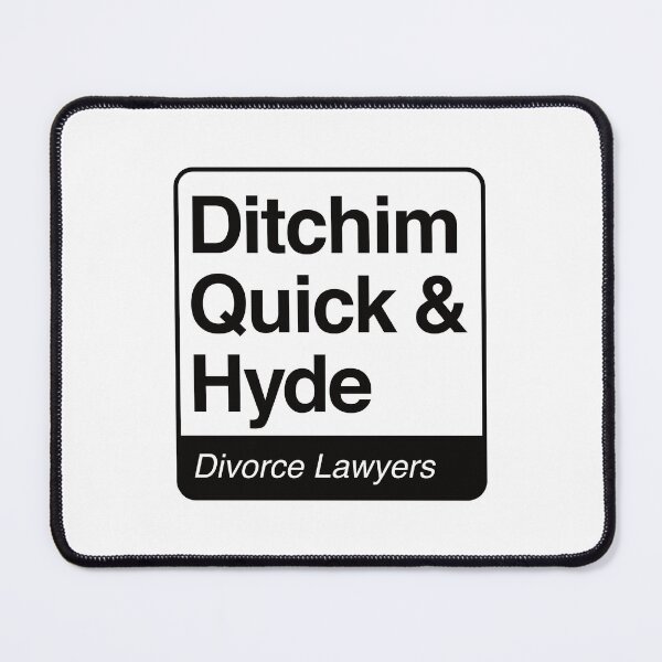 Item preview, Ditchim, Quick & Hyde - Divorce Lawyers - black print for light items designed and sold by robimerch.