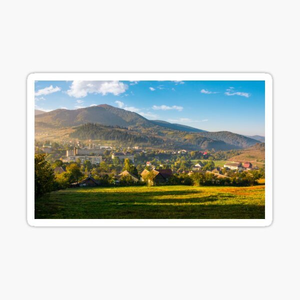 beautiful countryside in transcarpathia at sunrise Sticker