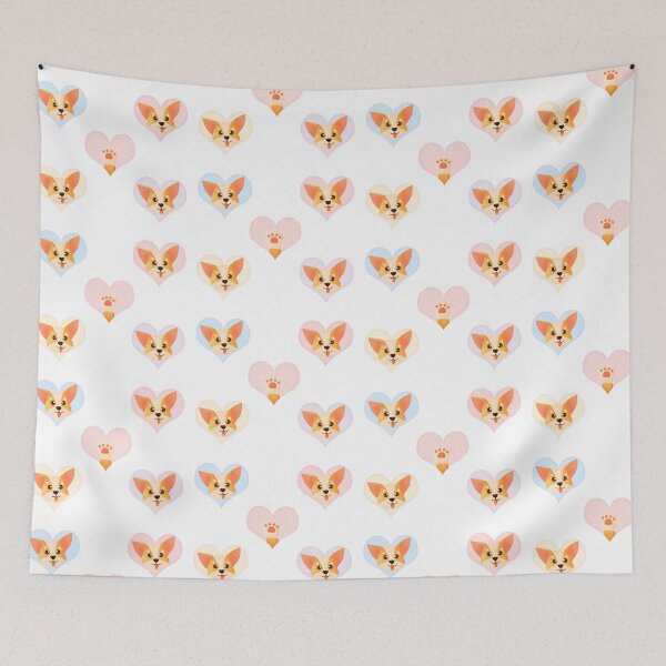 Item preview, Corgi Cute Heart Pattern designed and sold by Ameliamaar.