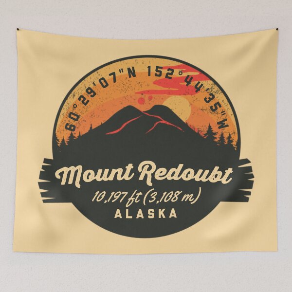 Item preview, Mount Redoubt Volcano Souvenir Badge Alaska designed and sold by mountainfad.