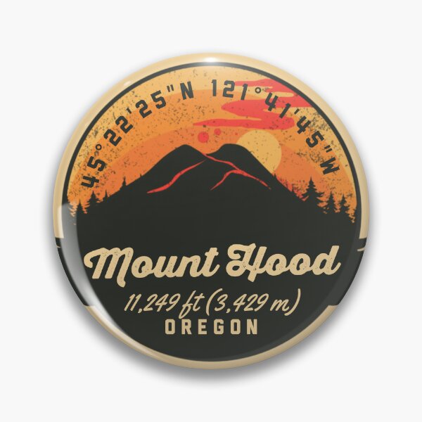 Artikelvorschau, Mount Hood Vulkan Souvenir Abzeichen Oregon entworfen und verkauft von mountainfad.