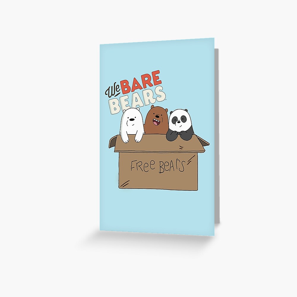 We Bare Bears Cartoon Baby Bear Cubs Box Grizz Panda Ice Bear With Logo Greeting Card By Domcowles12 Redbubble