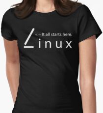 Linux - It all starts here Women's Fitted T-Shirt