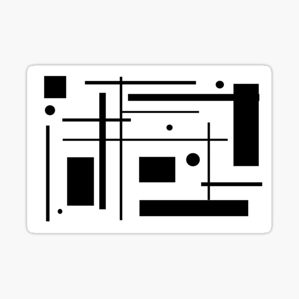 Black And White Abstract Sticker