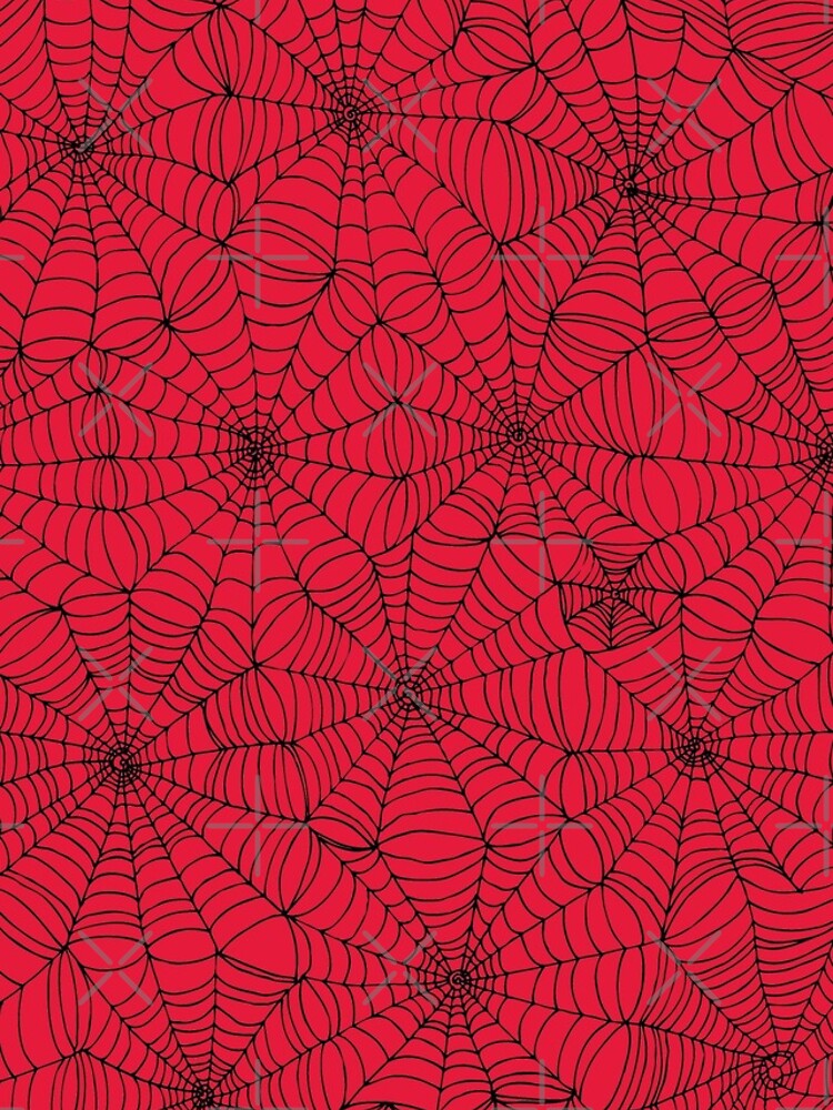 Spider Web pattern - black on Red - Spiderweb pattern by Cecca Designs by Cecca-Designs