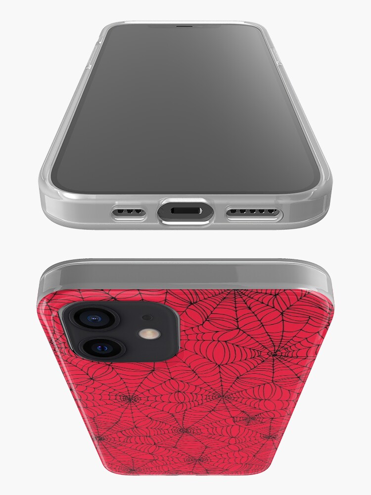 Alternate view of Spider Web pattern - black on Red - Spiderweb pattern by Cecca Designs iPhone Case & Cover
