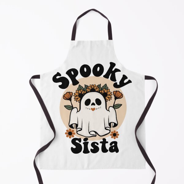 Item preview, Spooky Sista Cute and Funny Retro Ghost with Sunflowers Design designed and sold by PearlMoonGrapes.